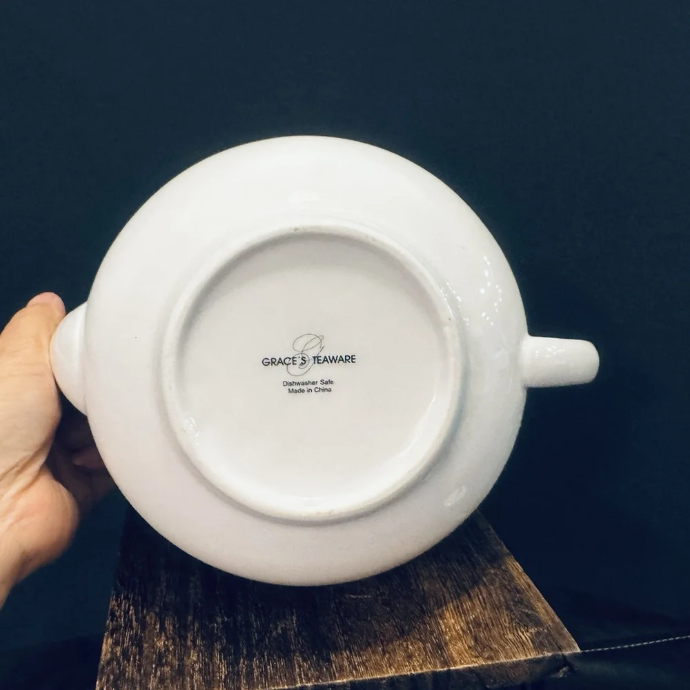Grace Teaware Meadow Joy Fine Porcelain Teapot with Gold Trim